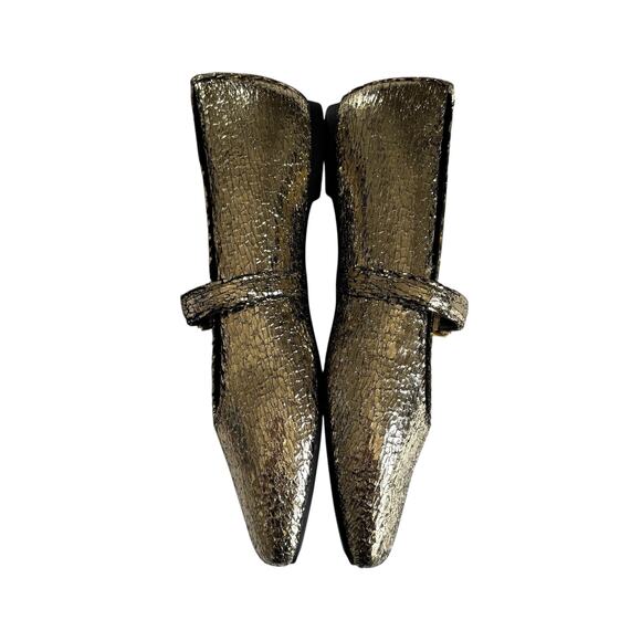 Katy Perry Evie Gold Mary Janes Square Toe Flats Women’s Size 6.5 Preppy NEW - Picture 2 of 6